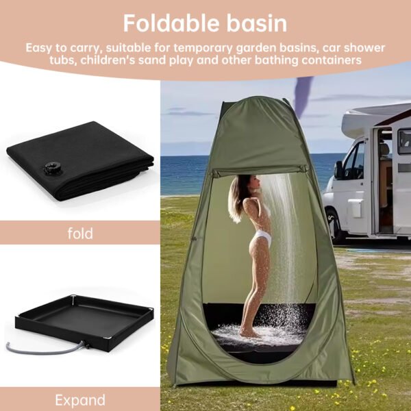Folding Outdoor Camping Shower Tray Base  - for Pets & Travel - Image 7